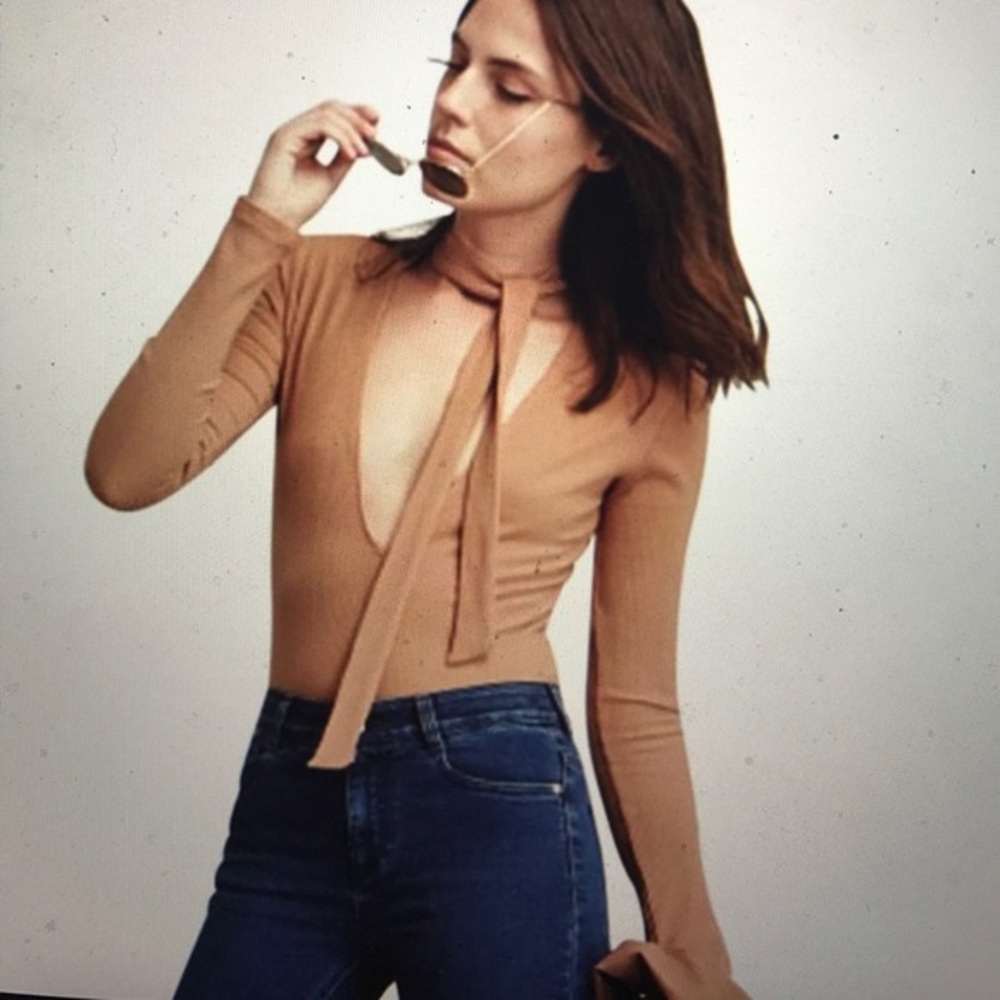 Reformation Grady bodysuit in nude